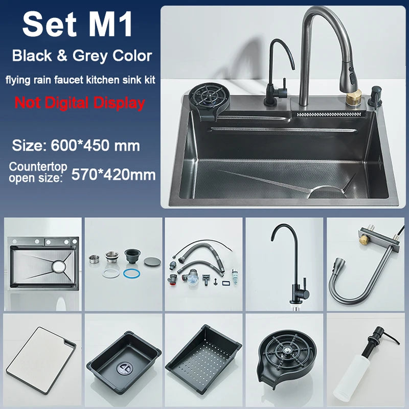 Rozin Stainless Steel Kitchen Sink With Faucet And Soap Dispenser