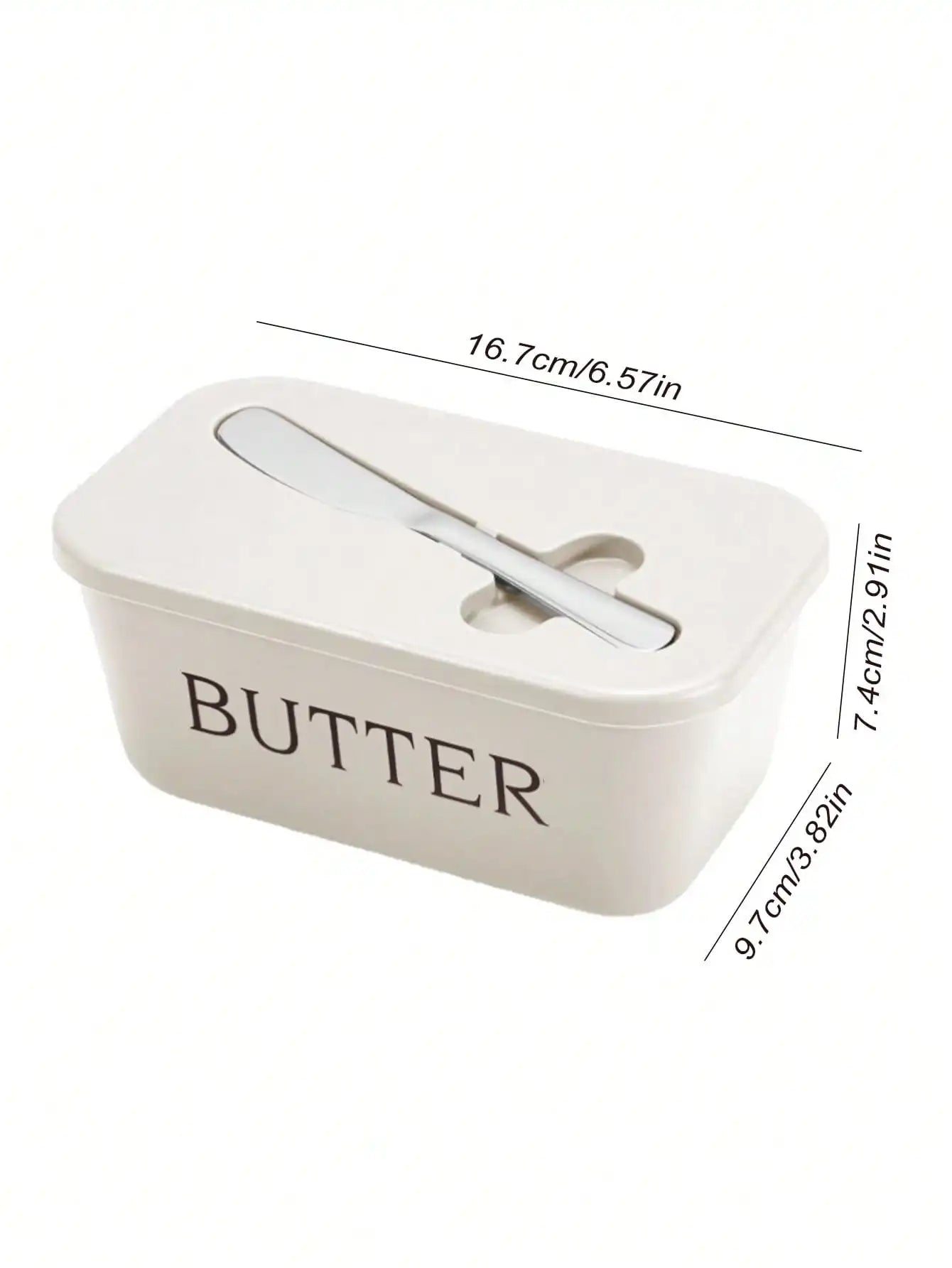 Stainless Steel Covered Butter Dish With Knife For Kitchen Storage