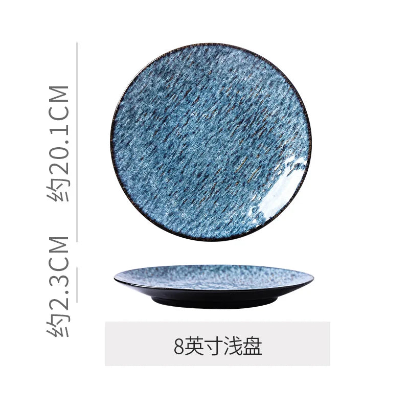 Japanese Vintage Ceramic Platter For Steak And Dessert Tableware