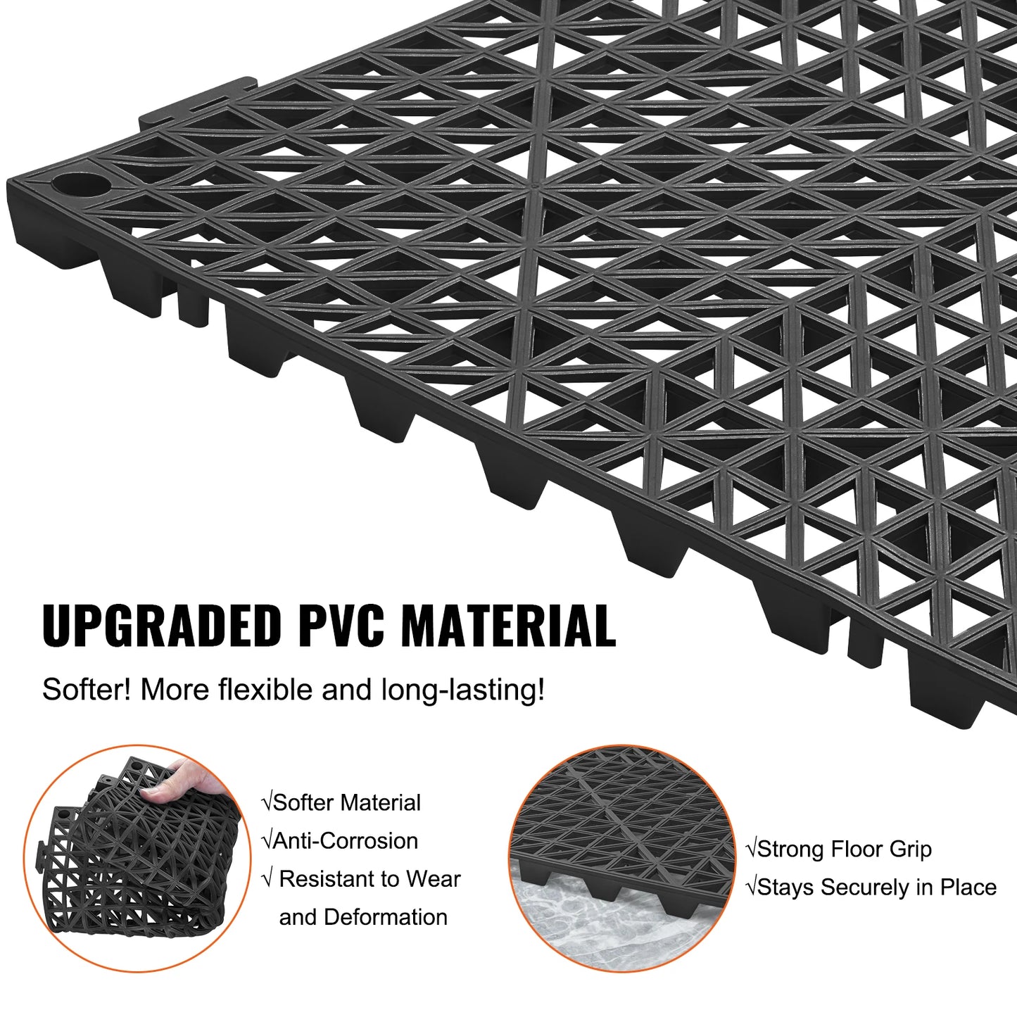 SucceBuy Interlocking Floor Tiles Non-Slip Drainage for Bathrooms and Pools