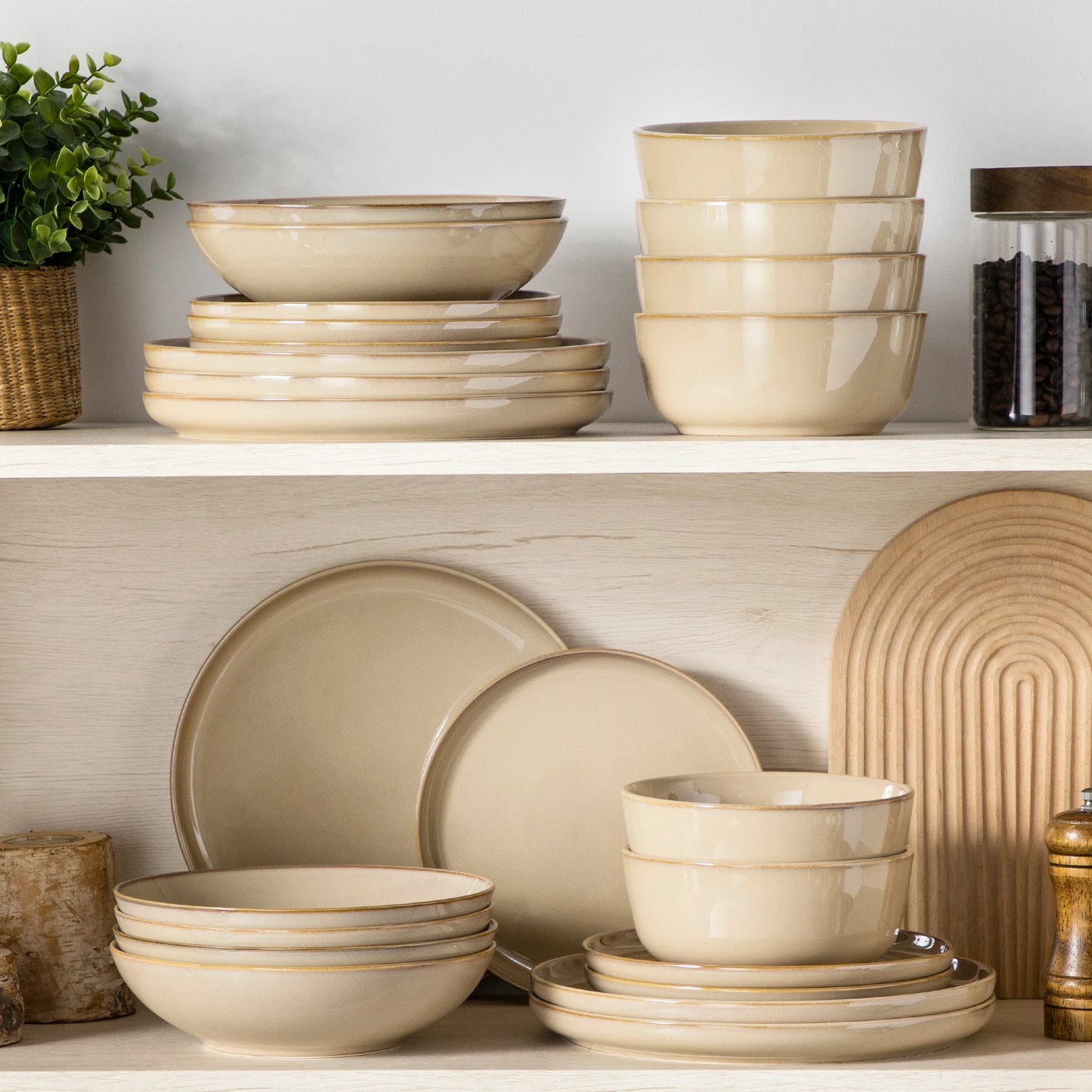 MALACASA Reactive Glaze Stoneware Dinnerware Set For Everyday Use