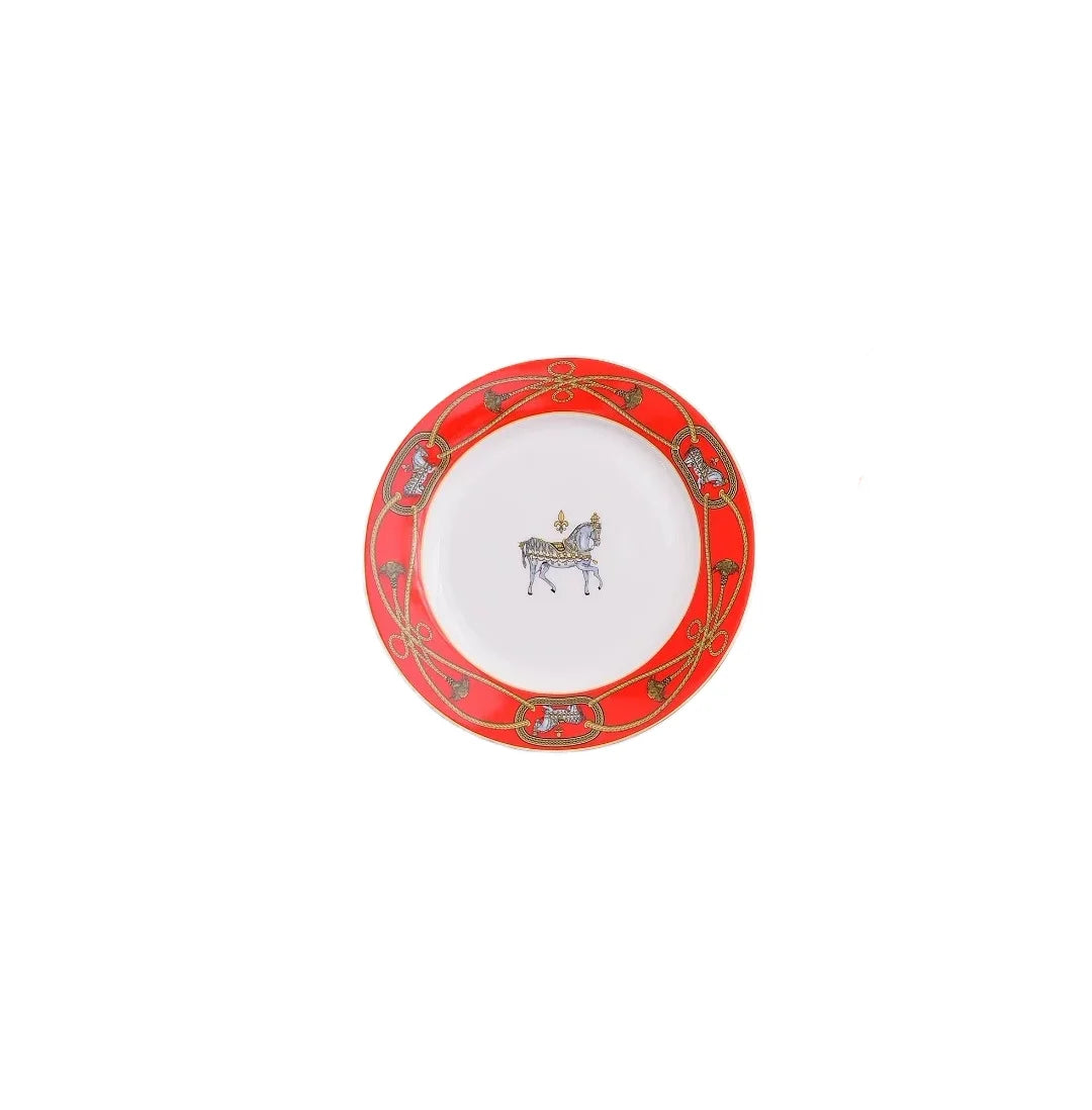Light Luxury Bone China War Horse Western Dinnerware Plates Cup