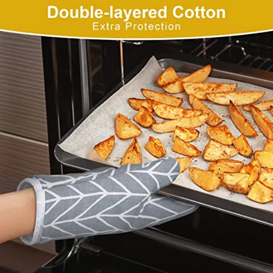 Oven Mitts And Pot Holders Set Six Piece Heat Resistant
