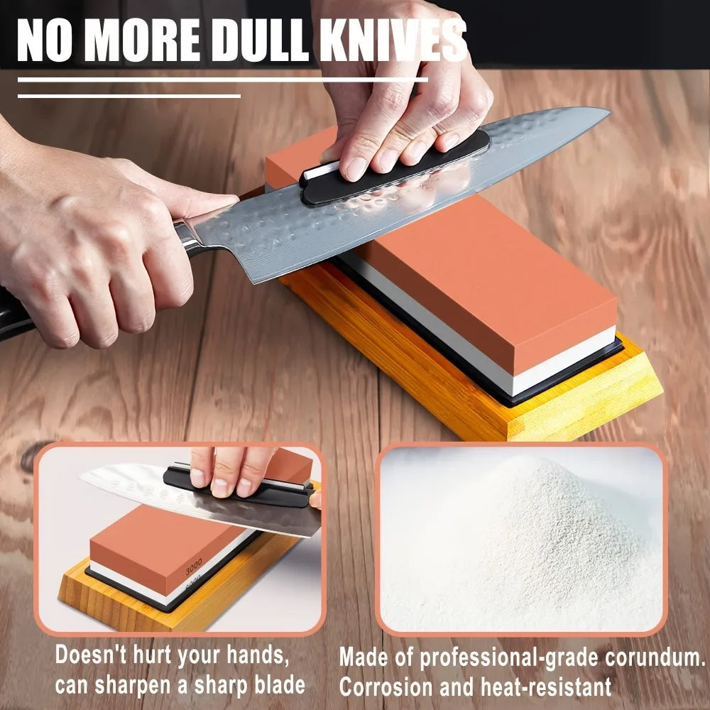 Professional Knife Sharpening Whetstone Set 400 1000 3000 8000 Grits