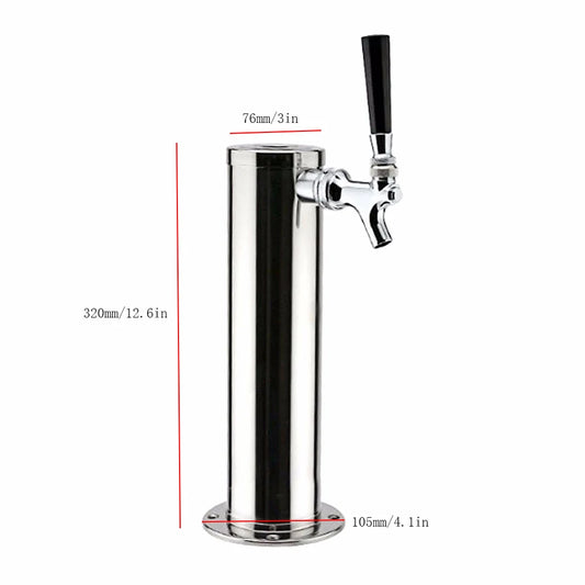 Stainless Steel Single Tap Beer Tower For Home Bar