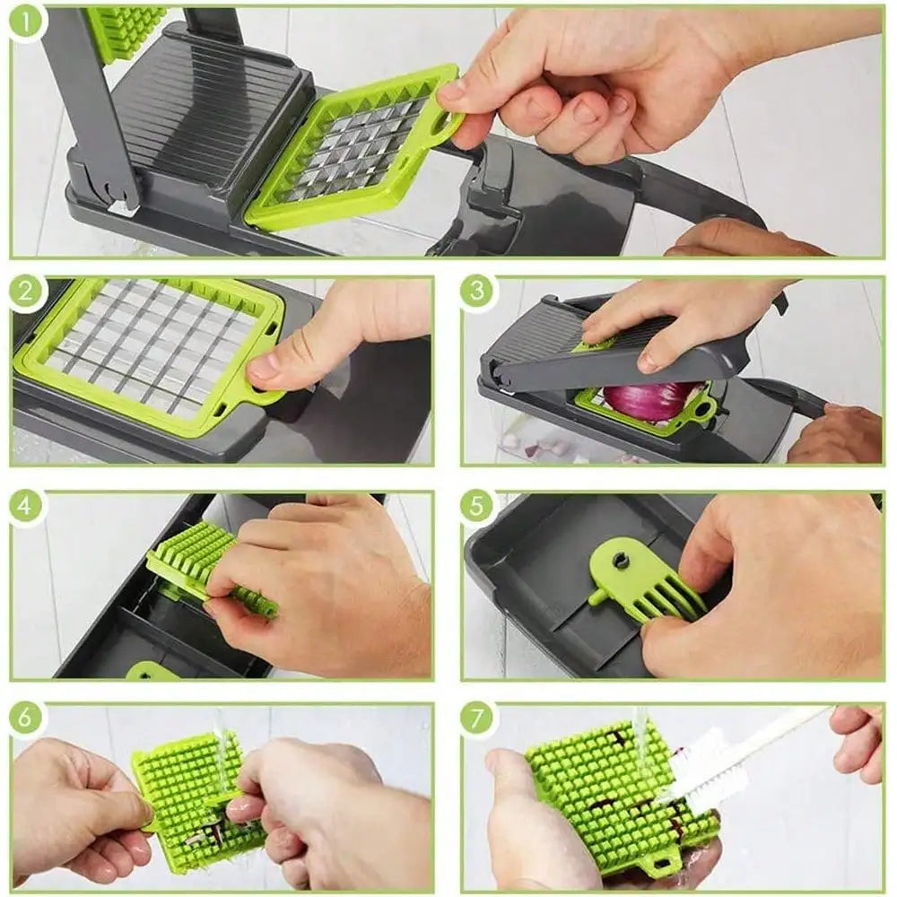 Multifunction Kitchen Vegetable Chopper and Manual Grater Set