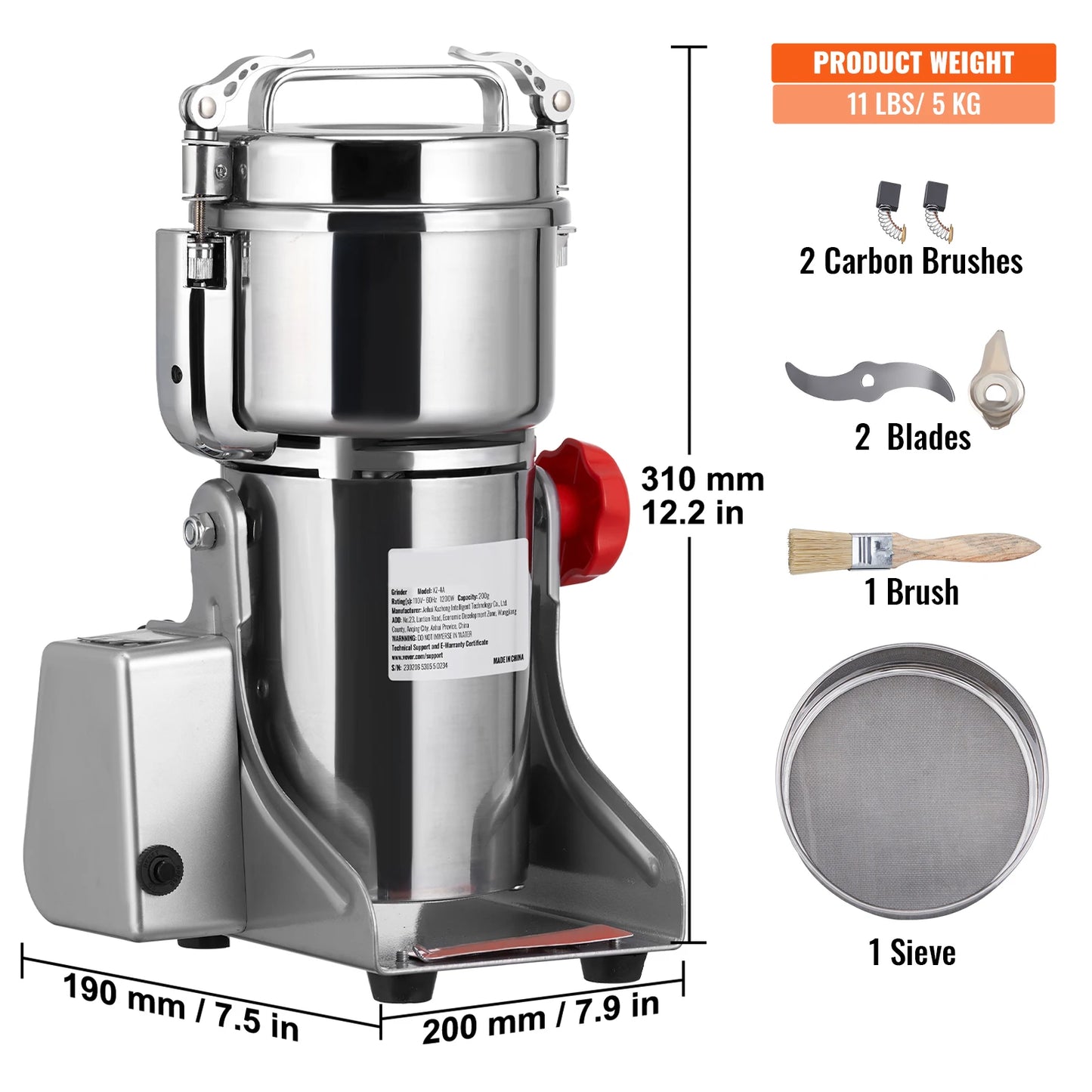 SucceBuy Electric Grain Mill Grinder for Dry Herbs Spices Coffee