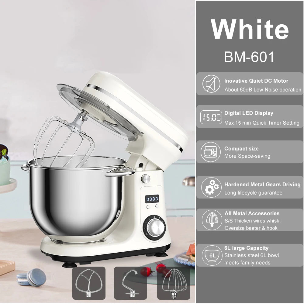 Biolomix 1200W Stand Mixer With Quiet DC Motor