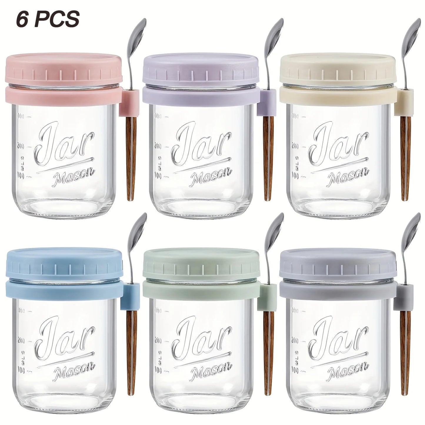 Argon Tableware Overnight Oats Cups Set of Six Glass Containers