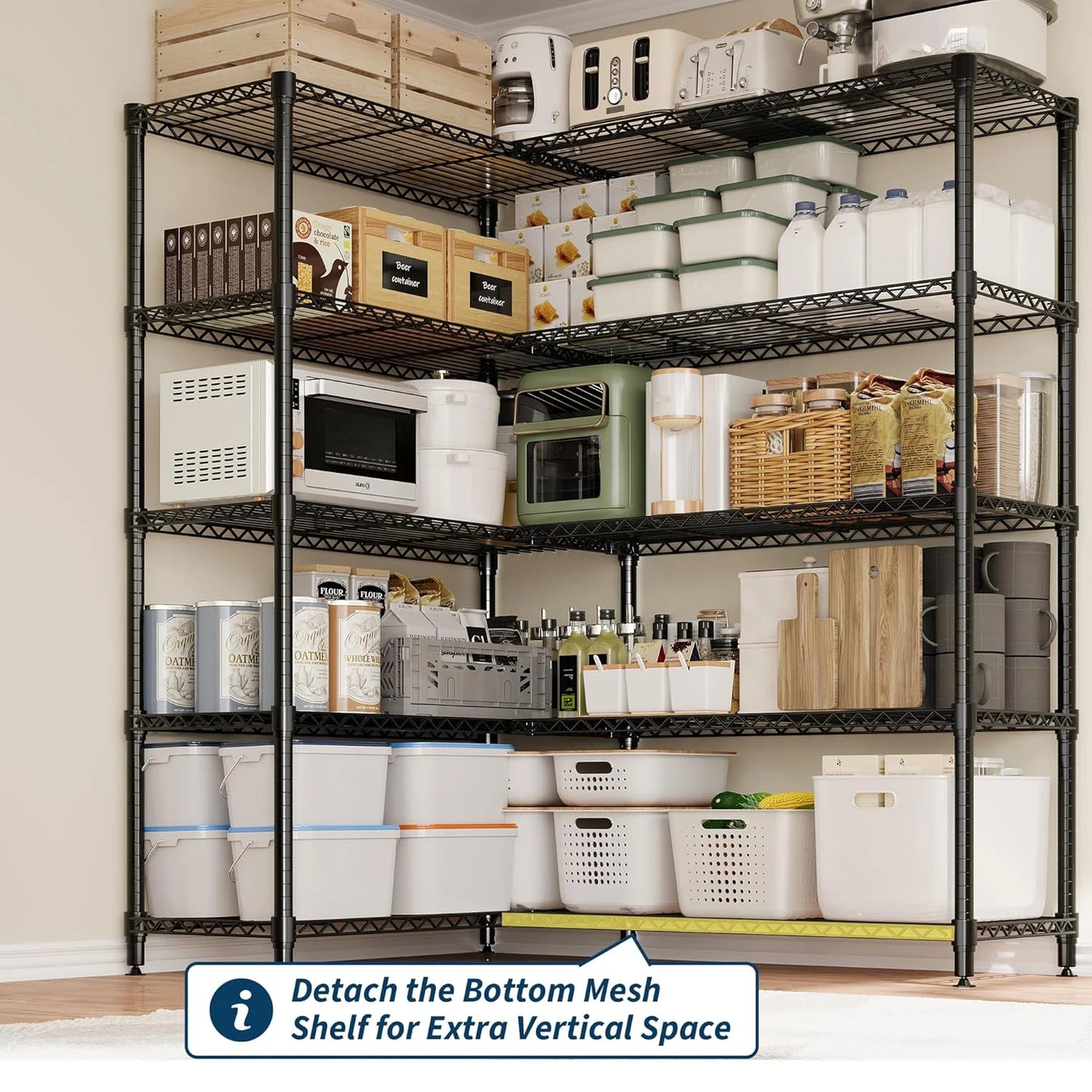 TWISTER.CK Heavy Duty 5-Tier Adjustable Metal Shelving Unit