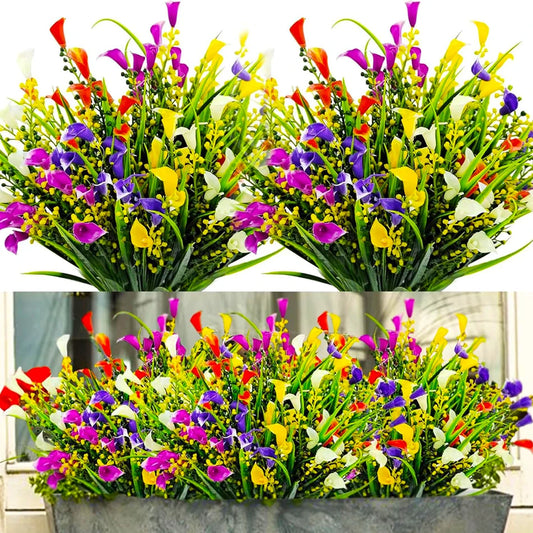 Calla Lily Artificial Flowers UV Resistant Plastic For Garden Decor
