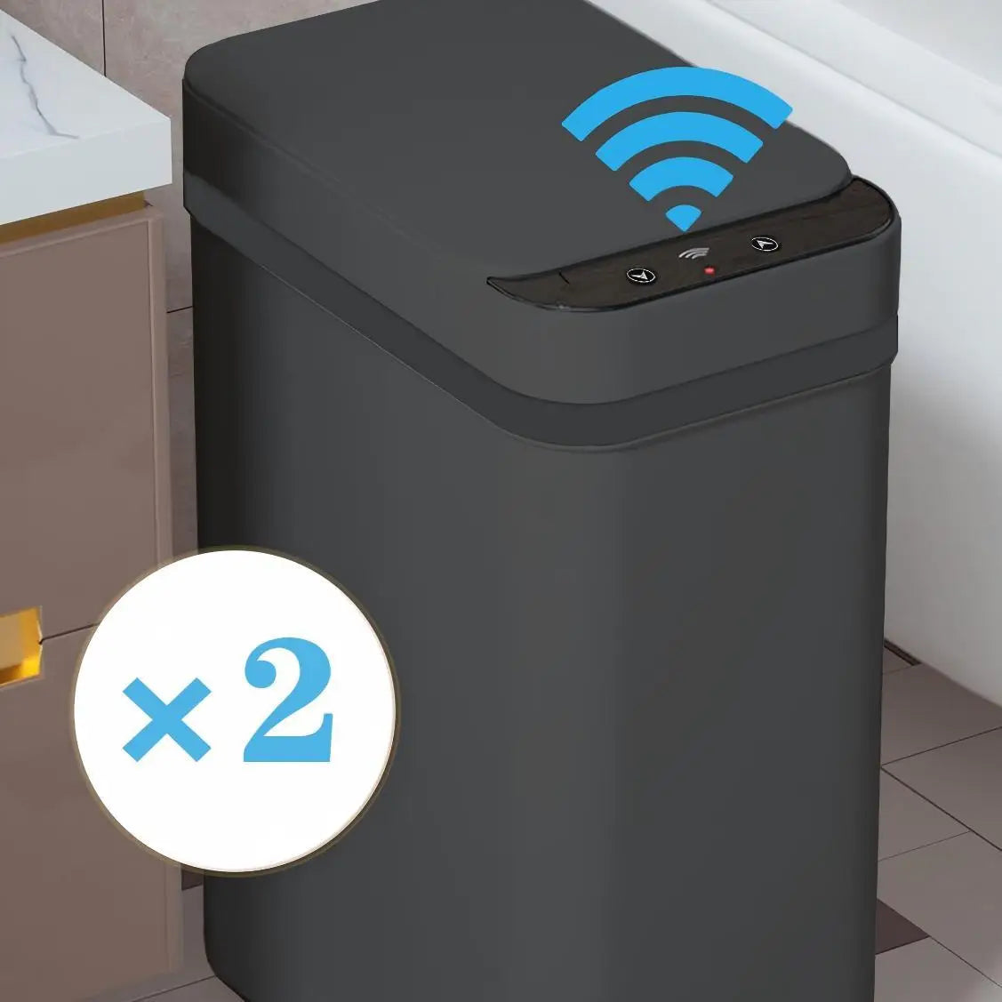 2 Pack Smart WiFi Sensor Trash Can Touchless Waste Bin